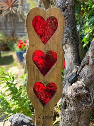 Hearts Garden Sculpture Stained Glass