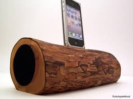 handmade wooden iphone dock speaker