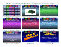 healthy lifestyle nutrition jeopardy powerpoint game cp