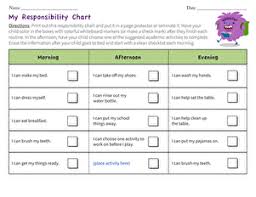 My Responsibility Chart Worksheet Education Com