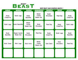 Body Beast Workout Schedule Print A Workout Calendar