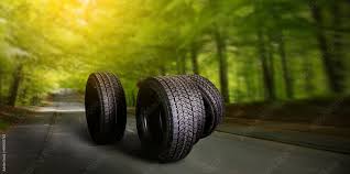 car tires on road background change