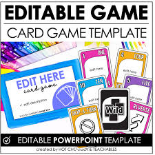 editable uno style card game template