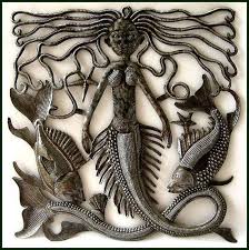 Metal Mermaid Fish Metal Wall Art