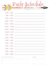 Kid Daily Schedule Template Free Download