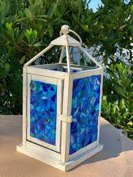 Stained Glass Mosaic Lantern In Ocean