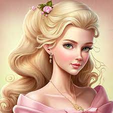 beautiful princess barbie cartoon style