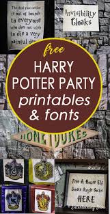 free harry potter printables and fonts