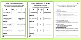Are they the same, and how do we use them in a sentence? Using Semicolons Colons Or Dashes To Mark Boundaries Lesson Teaching Pack