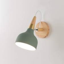Wpoled Macaroon Wood Wall Lamp E27 Modern Living Room And