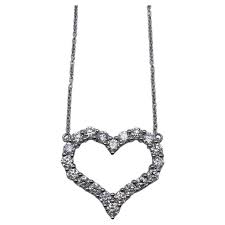 large diamond open heart pendant