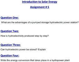introduction to solar energy ignment