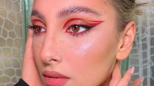 red eyeliner is adding an extra pop of