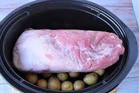 frozen pork loin in crock pot slow