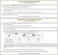 Property Tax Fairness Credit Sales Tax Fairness Credit