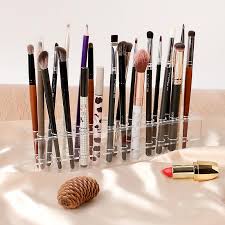 acrylic makeup brush holder clear