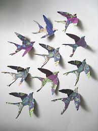 paper birds flying birds wall art