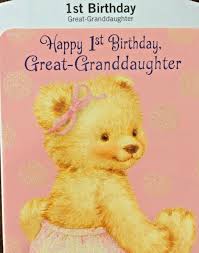 great granddaughter 1st birthday card
