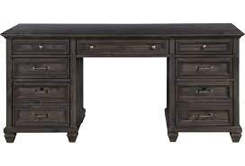 You can choose any style you prefer, for example, classical, strict and minimalist. Magnussen Home Sutton Place H3612 02 Rustic Executive Desk With Power Supply Upper Room Home Furnishings Double Pedestal Desks