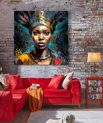 tableau portrait femme déesse africaine