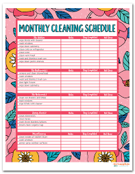 Free Printable House Cleaning Schedule I Should Be Mopping