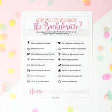 Well, what do you know? Bachelorette Party Game Printable How Well Do You Know The Bachelorette Stag Hen