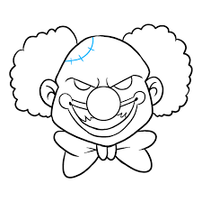 how to draw a scary clown really easy