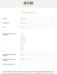 gym fitness cl waiver form