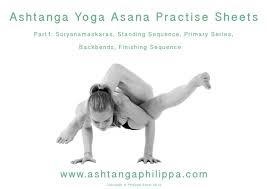ashtanga yoga practise sheets primary