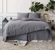 Charcoal Grey Linen Comforter Cover