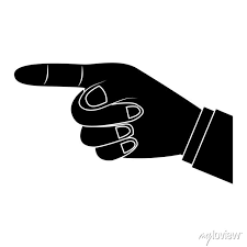 Dedo indicador apontando mão gesto ícone imagem vetor ilustração pinturas  para a parede • quadros gesticular, sensorial, culpa | myloview.com.br