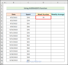 to calculate weekly average in excel