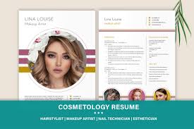 makeup artist resume template graphic