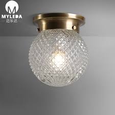 China Mid Century Brass Semi Flush Industrial Ceiling Light Glass Globe Lighting China Ceiling Light Lighting