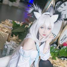 AniHut】Youtuber Hololive Shirakami Fubuki White Straight Cos Wig Heat  Resistant Synthetic Cosplay Hair Vtuber Fox Cosplay Wig - AliExpress