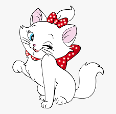 pink white cat cartoon hd png