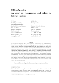 pdf ethics of evoting an essay on requirements and values in pdf ethics of evoting an essay on requirements and values in internet elections