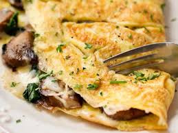 Cheesy Mushroom and Spinach Omelet - The Chunky Chef