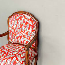 newly upholstered bergere armchair in