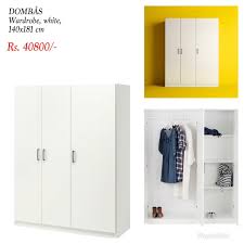 Do you have a question about the ikea dombas or do you need help? Dombas Wardrobe White 140x181 Cm Aura The Home Store Facebook