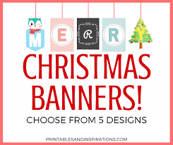 free printable merry christmas banners