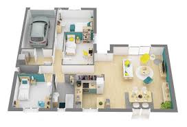 plan de maison 3 chambres modèle dh 94