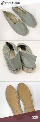 Soludos Espadrille Flats Canvas Grey Color Size 37 Which In
