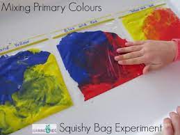 Primary Colours Squishy Bag Experiment