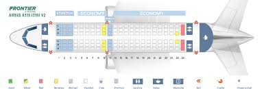 Seat Map Airbus A319 100 Frontier Airlines Best Seats In