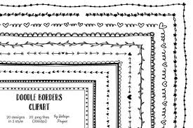 20 doodle borders clipart decorative