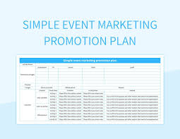 simple event marketing promotion plan