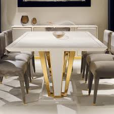 Entertain guests in style with modani fashionable and functional modern dining room furniture when you host your next dinner party. Exclusive Contemporary Gold Plated Ivory Dining Table Set