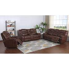 Faux Leather Reclining Living Room