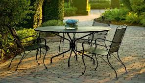 round dining set iron patio furniture